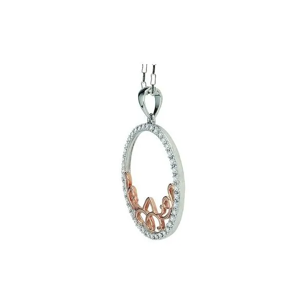 0.25CTW DIAMOND SCROLL DESIGN PENDANT IN 14K ROSE AND WHITE GOLD Image 2 Lester Martin Dresher, PA