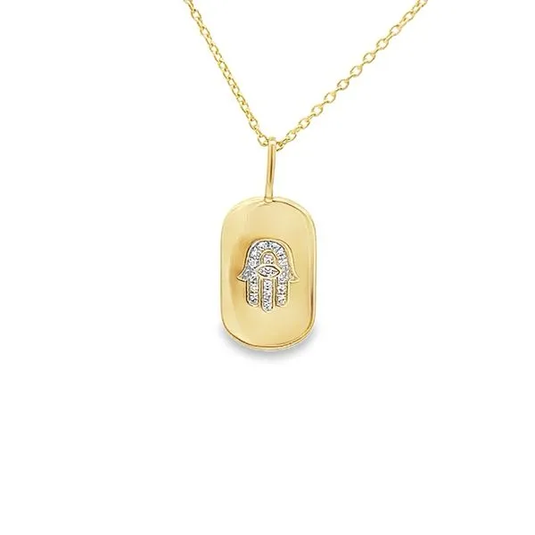 0.04CTW DIAMOND HAMSA AND EYE PENDANT