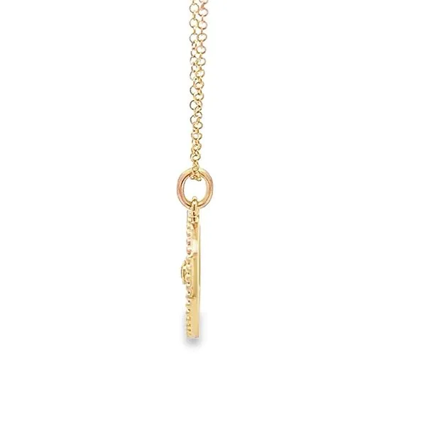 0.04CT DIAMOND IN A FLUTED DISC PENDANT Image 2 Lester Martin Dresher, PA