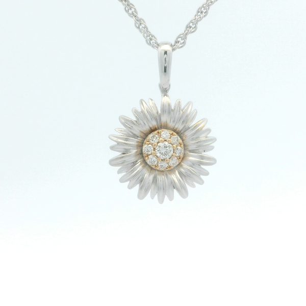 0.10CTW DIAMOND FLOWER PENDANT Image 2 Lester Martin Dresher, PA