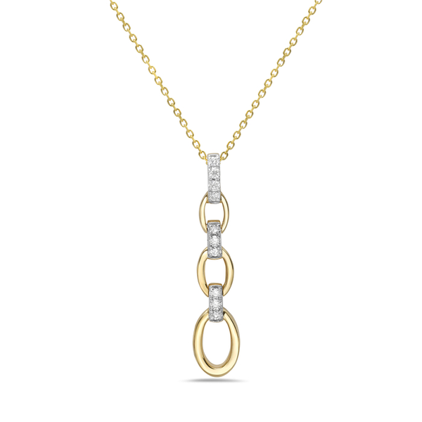 0.10CTW DIAMOND VERTICAL TRIPLE OVAL PENDANT Lester Martin Dresher, PA