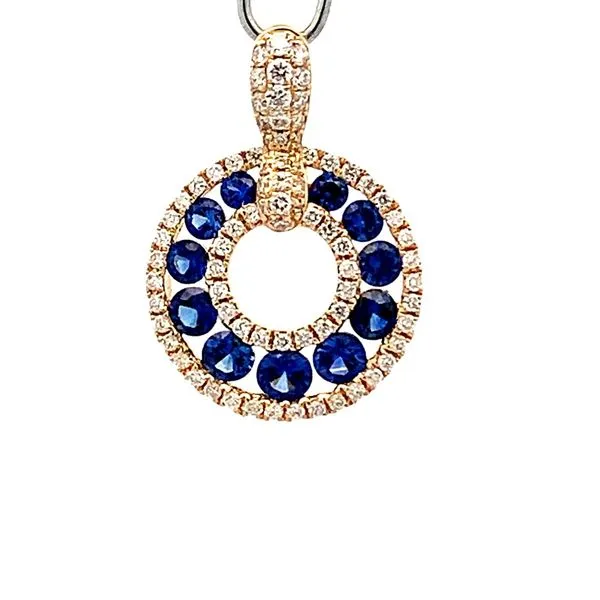 0.69CTW SAPPHIRE AND 0.30CTW DIAMOND CIRCULAR PENDANT similar item image