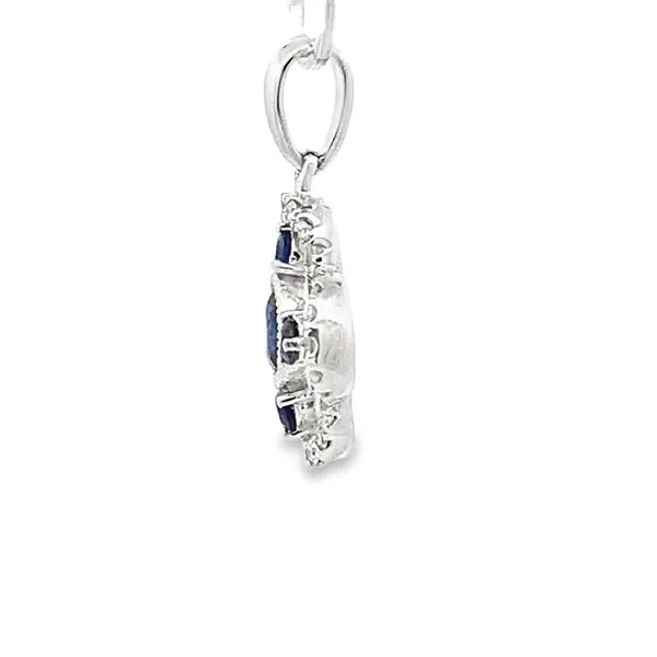 0.47CTW SAPPHIRE AND 0.17CTW DIAMOND CLOVER SHAPED PENDANT Image 2 Lester Martin Dresher, PA