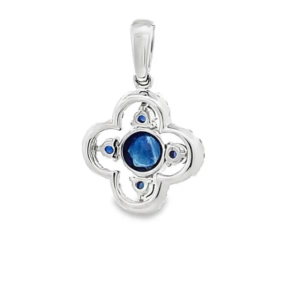 0.47CTW SAPPHIRE AND 0.17CTW DIAMOND CLOVER SHAPED PENDANT Image 3 Lester Martin Dresher, PA