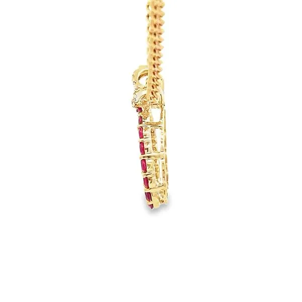 RUBY AND DIAMOND CIRCULAR PENDANT Image 2 Lester Martin Dresher, PA