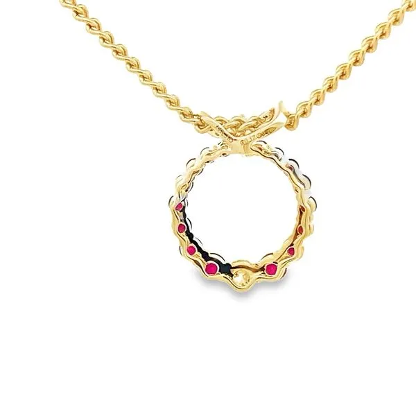 RUBY AND DIAMOND CIRCULAR PENDANT Image 3 Lester Martin Dresher, PA