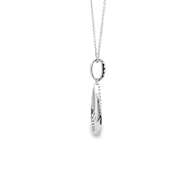 0.25CTW SAPPHIRE AND 0.24CTW DIAMOND PAVE TEARDROP PENDANT Image 2 Lester Martin Dresher, PA