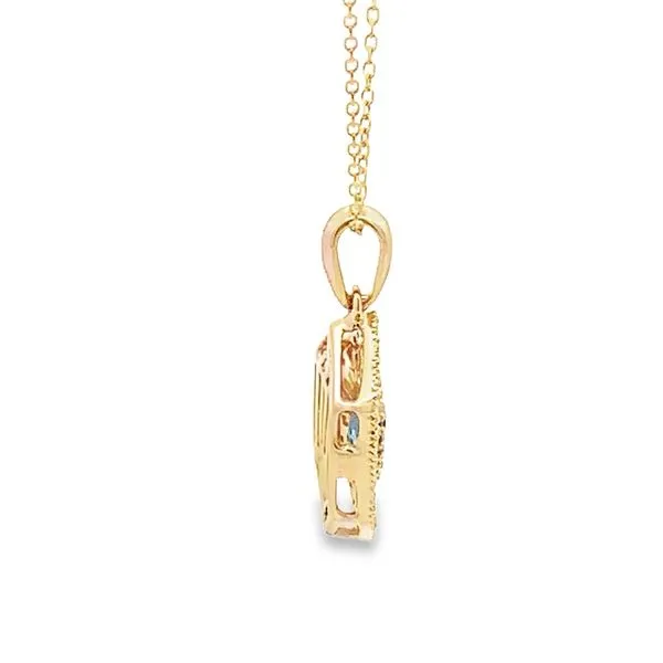 0.40CT SAPPHIRE AND 0.09 DIAMOND PENDANT