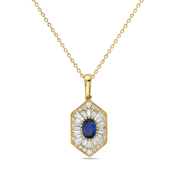 0.40CT SAPPHIRE AND 0.09 DIAMOND PENDANT similar item image