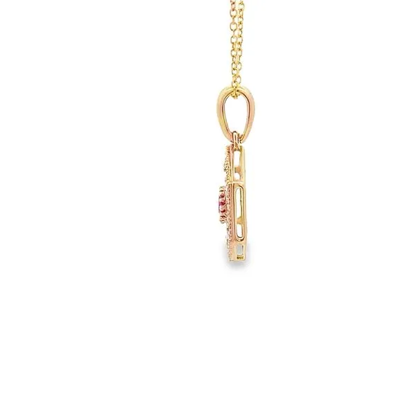 0.20CT RUBY HEXAGON PENDANT WITH 0.33TW BAGUETTE AND ROUND DIAMONDS Image 2 Lester Martin Dresher, PA