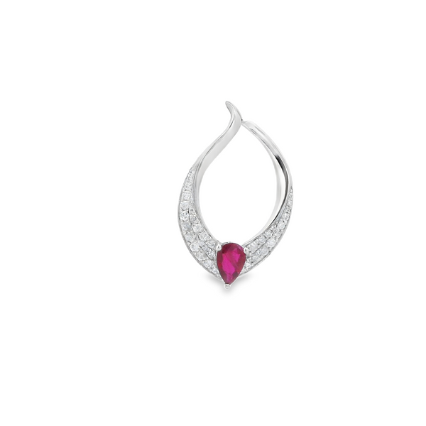 0.42CT RUBY AND 0.30CTW DIAMOND PENDANT Lester Martin Dresher, PA