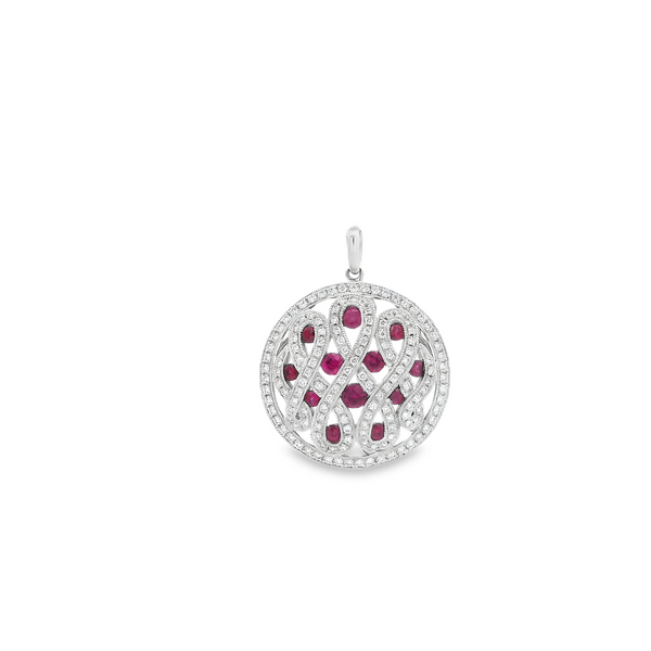 0.64CTW RUBY AND 0.52CTW DIAMOND PENDANT Lester Martin Dresher, PA
