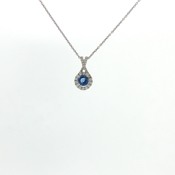 SAPPHIRE AND DIAMOND PENDANT Lester Martin Dresher, PA