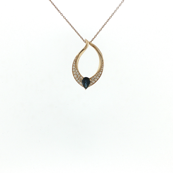 SAPPHIRE AND DIAMOND PENDANT Lester Martin Dresher, PA