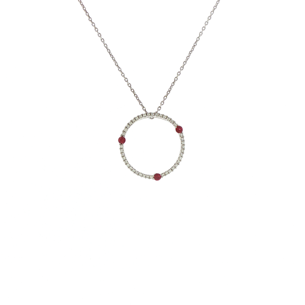 RUBY AND DIAMOND PENDANT Lester Martin Dresher, PA