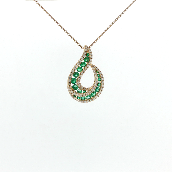 EMERALD AND DIAMOND PENDANT Lester Martin Dresher, PA