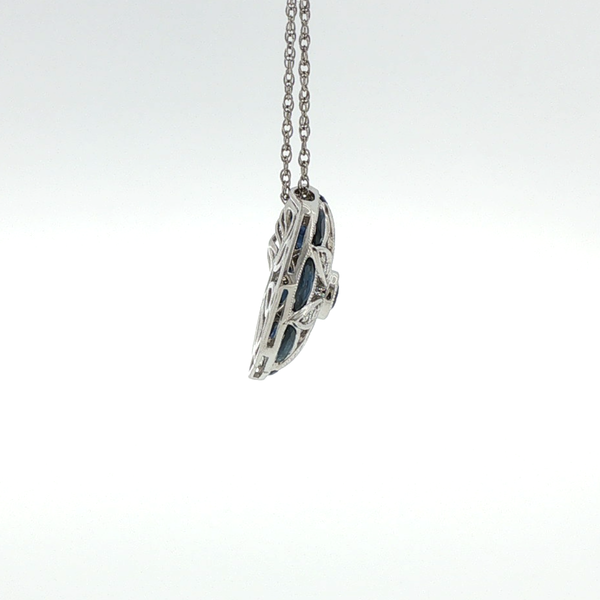 SAPPHIRE AND DIAMOND PENDANT Image 2 Lester Martin Dresher, PA