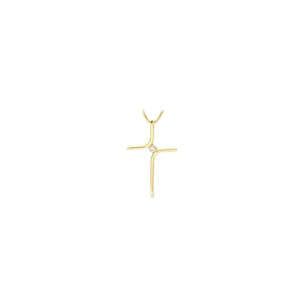 0.04CT DIAMOND IN THE CENTER OF 14K YELLOW GOLD CROSS Lester Martin Dresher, PA