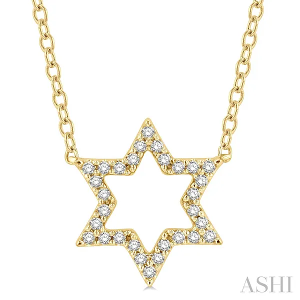 18\ 0.10CT OPEN STAR OF DAVID ON A CABLE LINK CHAIN