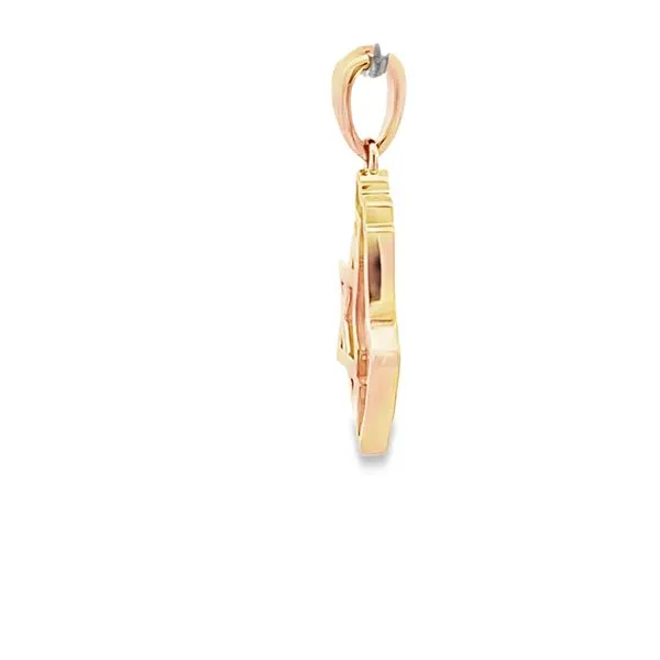 0.15CTW DIAMOND STATE OF ISRAEL AND STAR OF DAVID PENDANT...