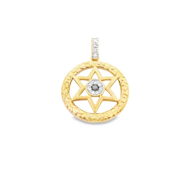 0.03CT TW DIAMOND AND 14K YELLOW GOLD STAR OF DAVID PENDANT Image 2 Lester Martin Dresher, PA