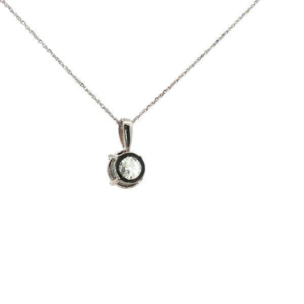 1.CT Lab-Grown Diamond Solitaire Pendant in 14K White Gold Image 2 Lester Martin Dresher, PA