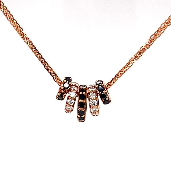 18K ROSE GOLD 0.53TW BLACK AND WHITE DIAMOND RONDEL NECKLACE Lester Martin Dresher, PA