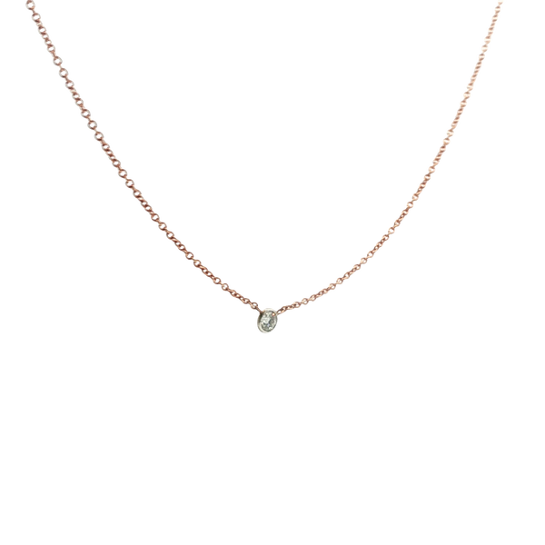 0.19CT TW DIAMOND BEZEL SET NECKLACE Lester Martin Dresher, PA