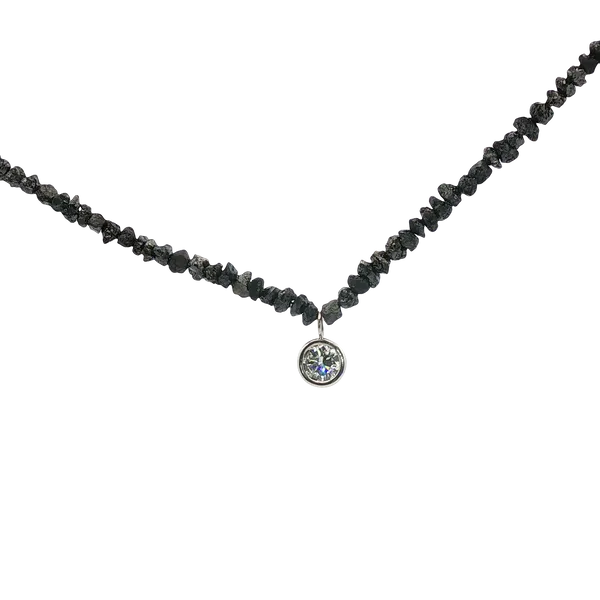 0.40CT DIAMOND NECKLACE BEZEL SET IN PLATINUM Lester Martin Dresher, PA
