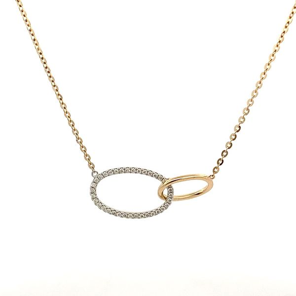 0.19CT TW DIAMOND AND GOLD DOUBLE OVAL NECKLACE Image 2 Lester Martin Dresher, PA