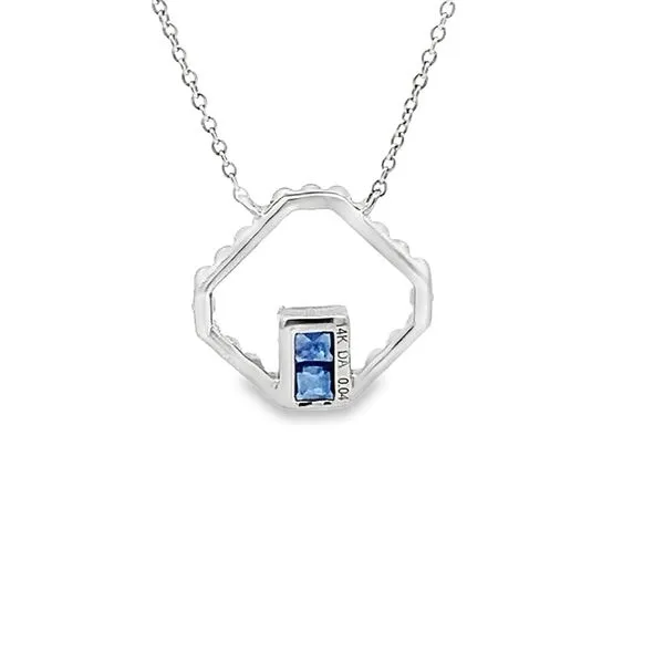 18\ 0.15CTW SAPPHIRE AND 0.04CTW DIAMOND OPEN GEOMETRIC B...