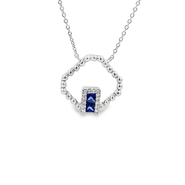 18\ 0.15CTW SAPPHIRE AND 0.04CTW DIAMOND OPEN GEOMETRIC B...