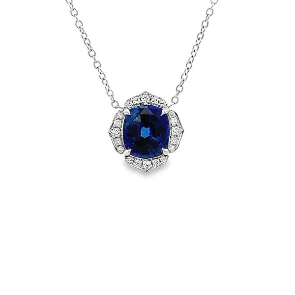 2.33CT CUSHION CUT SAPPHIRE NECKLACE Lester Martin Dresher, PA