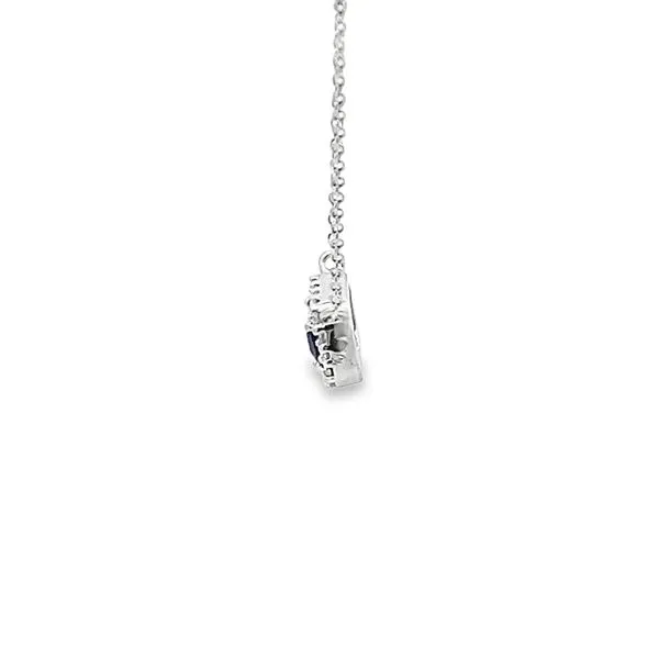 0.34CT SAPPHIRE AND 0.09CTW DIAMOND HALO NECKLACE Image 2 Lester Martin Dresher, PA