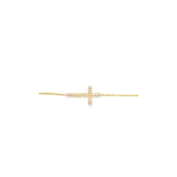 0.12CTW DIAMOND SIDEWAYS CROSS BRACELET Image 3 Lester Martin Dresher, PA