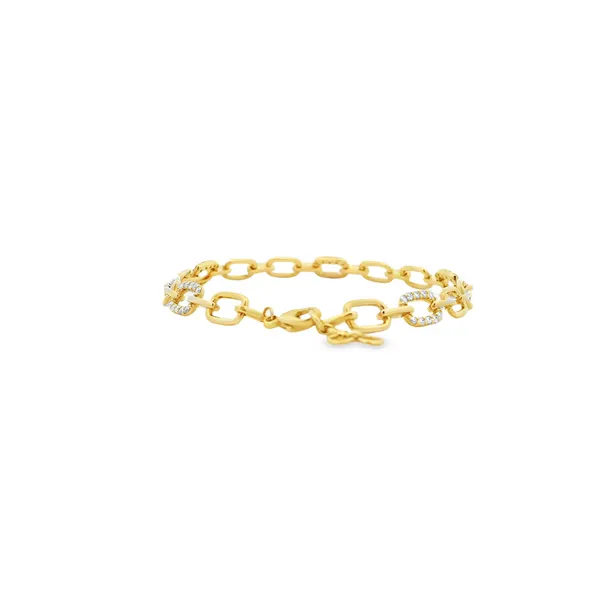 0.52CT TW DIAMOND AND 14K YELLOW GOLD OVAL LINK BRACELET Image 3 Lester Martin Dresher, PA