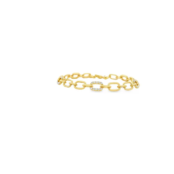 0.52CT TW DIAMOND AND 14K YELLOW GOLD OVAL LINK BRACELET Lester Martin Dresher, PA