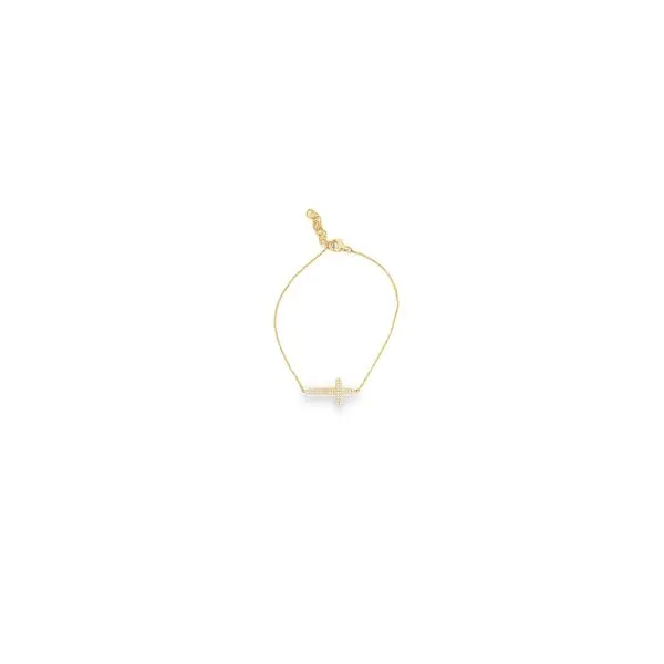 0.12CTW DIAMOND SIDEWAYS CROSS BRACELET Image 3 Lester Martin Dresher, PA