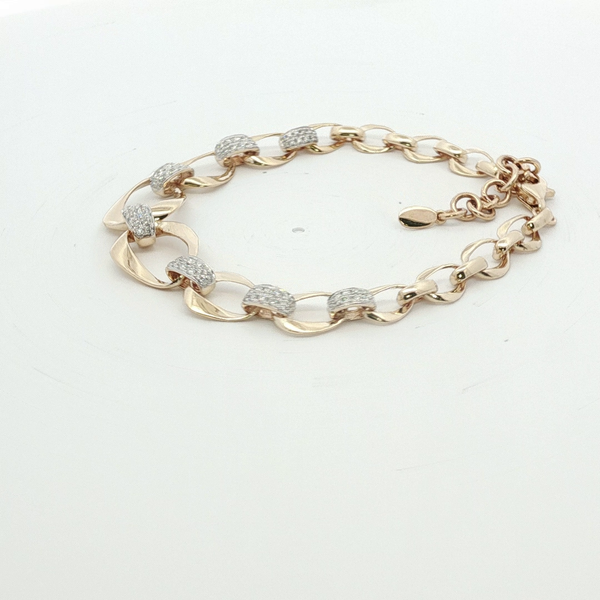 0.25CTW DIAMOND AND 14K YELLOW GOLD GRADUATED LINK BRACELET Image 2 Lester Martin Dresher, PA