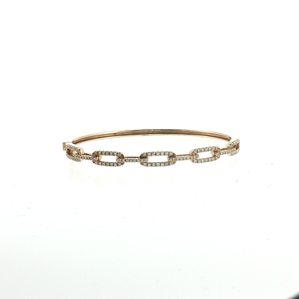 0.89CTW DIAMOND LINK BANGLE BRACELET SET IN 14K YELLOW GOLD Lester Martin Dresher, PA