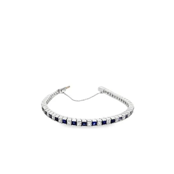 PLATINUM DIAMOND AND SAPPHIRE BRACELET Image 2 Lester Martin Dresher, PA