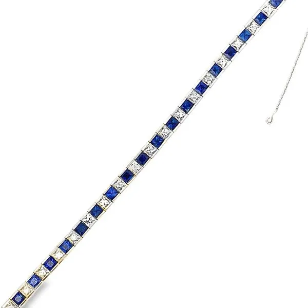 PLATINUM DIAMOND AND SAPPHIRE BRACELET similar item image