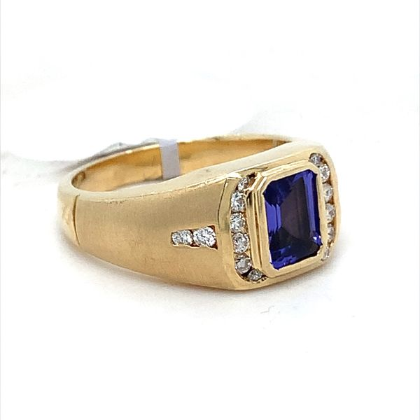 1.60CT TANZANITE MENS RING WITH 0.30CT DIAMOND ACCENTS Image 2 Lester Martin Dresher, PA