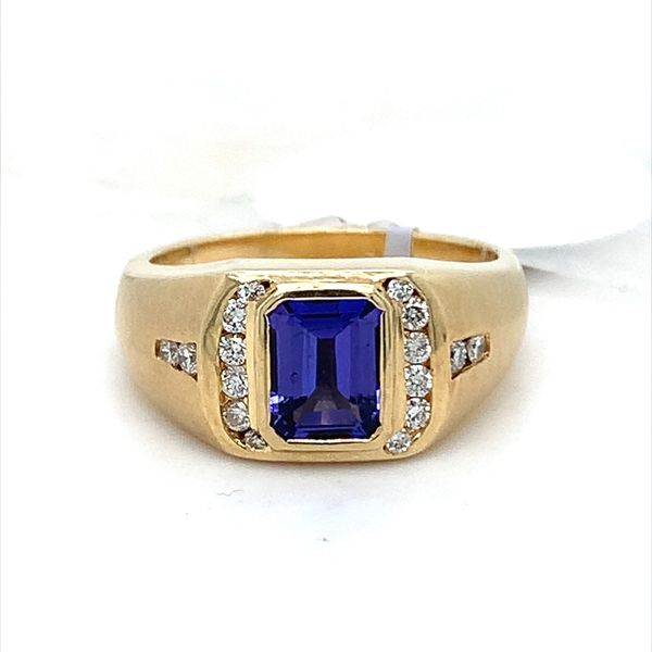 1.60CT TANZANITE MENS RING WITH 0.30CT DIAMOND ACCENTS Lester Martin Dresher, PA