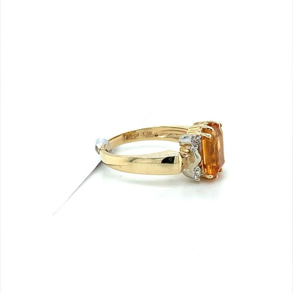 2.70CT EMERALD CUT CITRINE RING WITH 0.12CTW DIAMOND ACCENTS Image 2 Lester Martin Dresher, PA