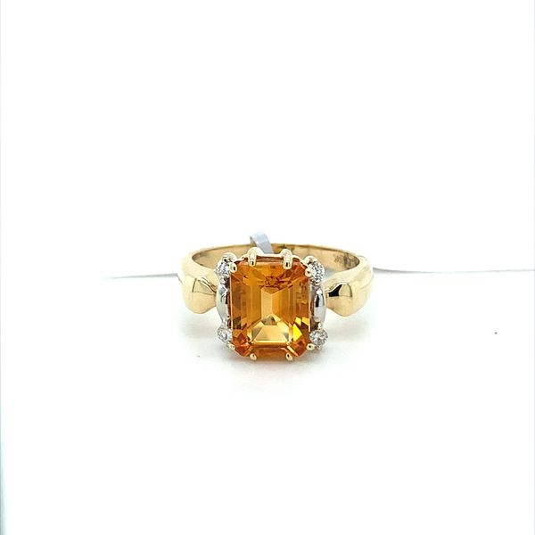 2.70CT EMERALD CUT CITRINE RING WITH 0.12CTW DIAMOND ACCENTS Lester Martin Dresher, PA