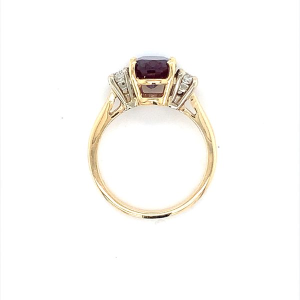 CREATED ALEXANDRITE RING WITH TWO CUBIC ZIRCONIUM ACCENTS Image 3 Lester Martin Dresher, PA
