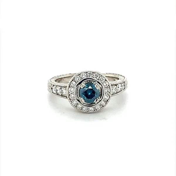 0.50CT BLUE DIAMOND RING 0.50CTW DIAMONDS ACCENTS Lester Martin Dresher, PA