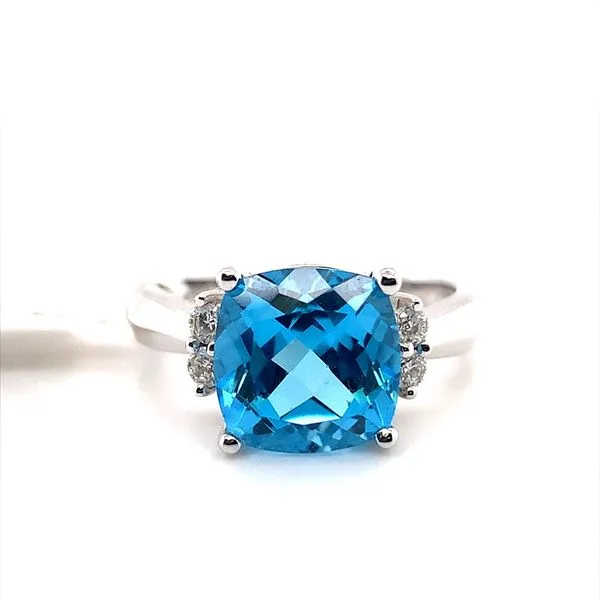 3.87CT CUSHION CUT BLUE TOPAZ RING Lester Martin Dresher, PA