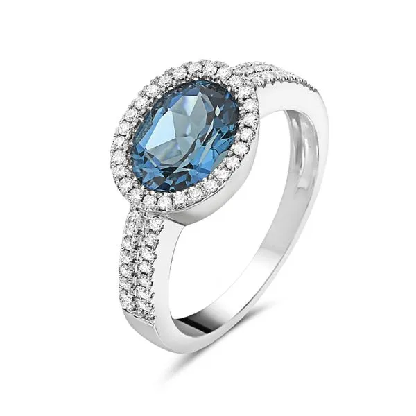 2.11CT OVAL BLUE TOPAZ RING Lester Martin Dresher, PA